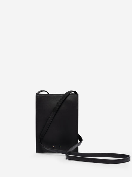 Unisex AB 105 black natural leather shoulder bag - PB0110 – PB 0110