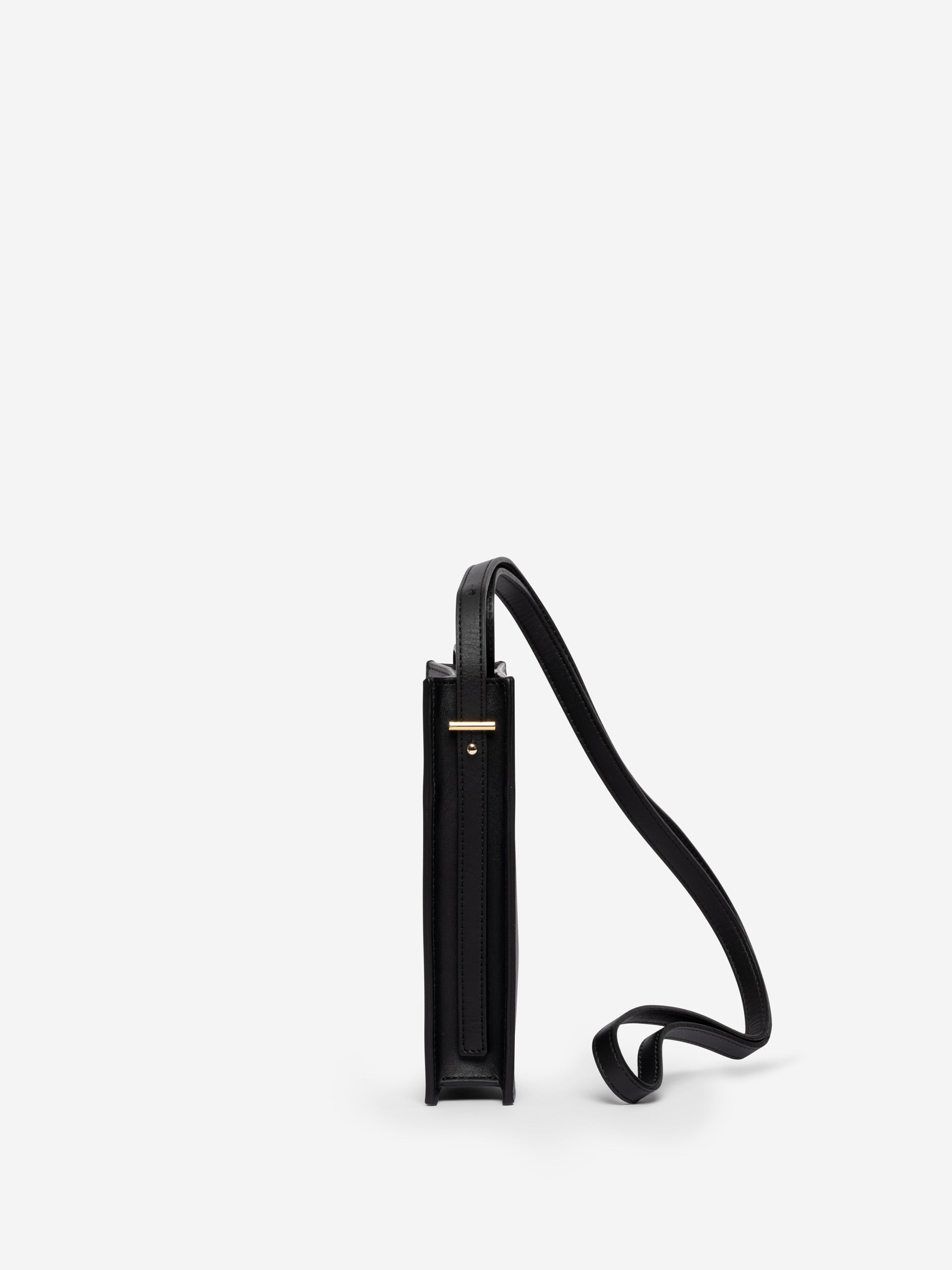 Unisex AB 105 black natural leather shoulder bag - PB0110 – PB 0110