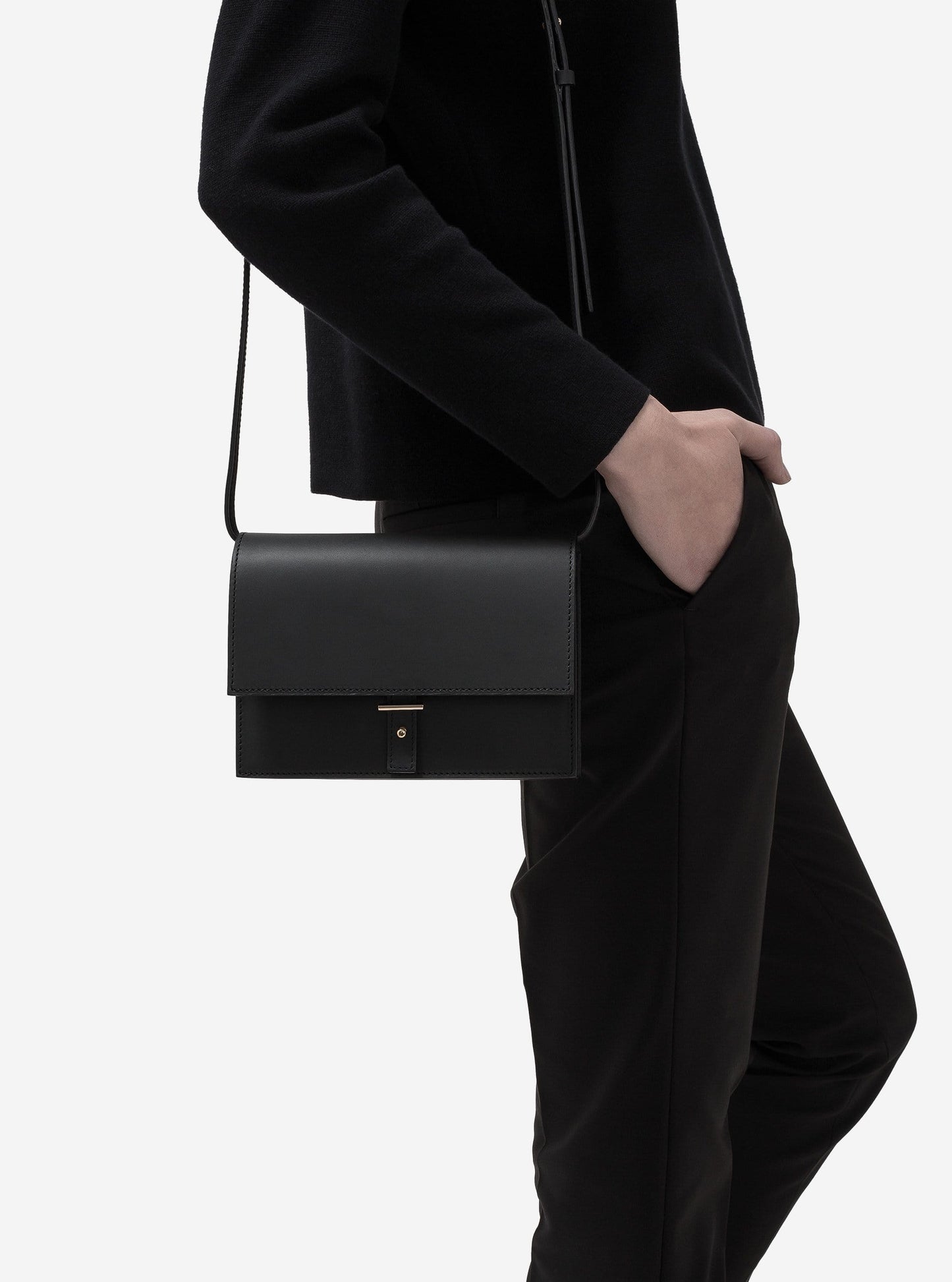 Schwarze Schultertasche für Damen